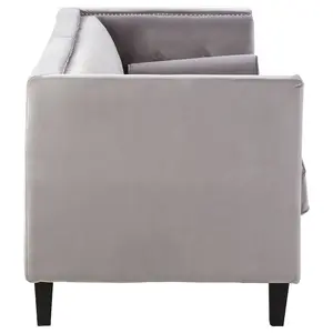 Interiors by Premier Felisa 3 Seat Grey Velvet Sofa