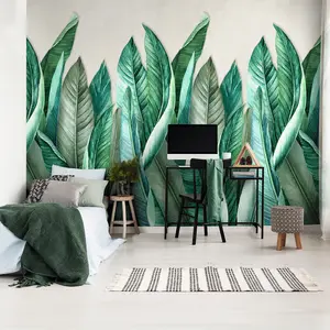 Grandeco Banana Leaf 3 lane repeatable Textured Mural, 2.8 x 1.59m