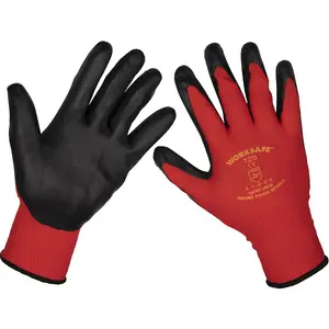 6 PAIRS Nitrile Foam Gloves - XL - Abrasion Resistant - Breathable Open Back