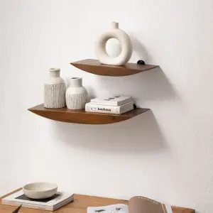 Hutch Set of 2 Solid Wood Wall Shelf Living Bedroom Kitchen Wall Mounted Floating Shelves