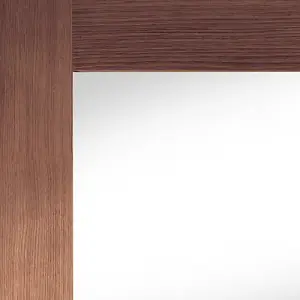 4 panel Glazed Shaker Walnut veneer Internal Door, (H)1981mm (W)610mm (T)35mm