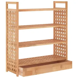 Berkfield Shoe Rack with Drawer 70x27x81 cm Solid Wood Walnut