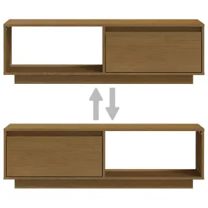 Berkfield TV Cabinet Honey Brown 110x30x33.5 cm Solid Pinewood