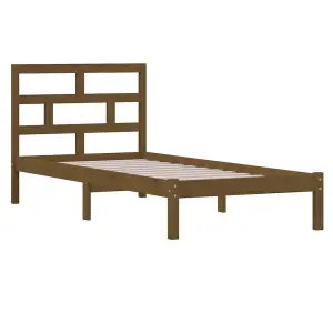 Berkfield Bed Frame Honey Brown Solid Wood Pine 100x200 cm