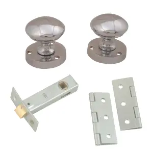 Chrome effect Zamak Round Internal Door knob (Dia)54mm