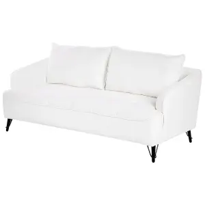 3 Seater Boucle Sofa White HOBRO