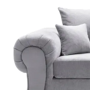 Verona 2 Seater Sofa in Light Grey Crushed Chenille