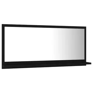 Dorlene Framed Wall Mounted Bathroom Mirror Black / 90 cm