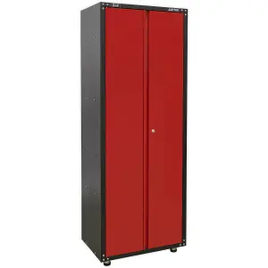 Versatile Modular 2 Door Full Height Cabinet with Lock - Ideal for Garage and Workshop Storage