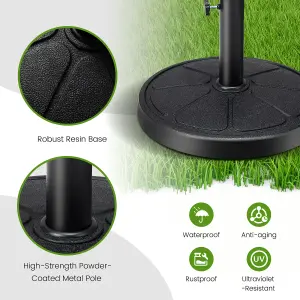 Costway 14kg Patio Round Umbrella Weighted Base Heavy-Duty Table Market Stand Outdoor