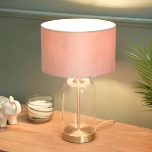 Glass Desk Lamp Gold / Blush