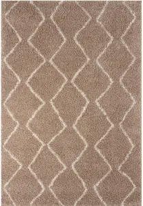 Moroccan Shaggy Beige Living Room Rug 820