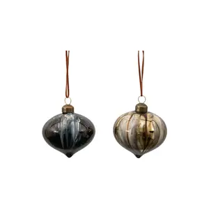 Godiva Bauble Black/Gold (Set Of 6) 80X80x100mm (Set of 6)