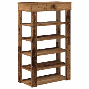 Berkfield Shoe Rack Old Wood 60x30x98 cm Engineered Wood