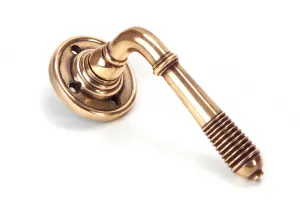 From The Anvil Polished Bronze Reeded Lever on Rose Set - Unsprung