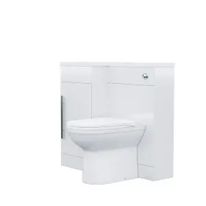 Nes Home 900 mm White LH Basin Sink Vanity Cabinet WC Unit BTW Toilet Melbourne