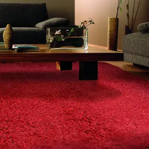 Red Solid Shaggy Rug - New York