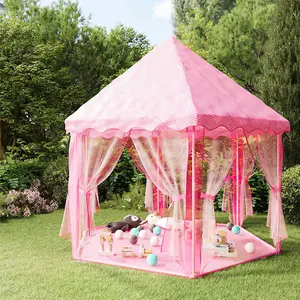 Berkfield Princess Play Tent with 250 Balls Pink 133x140 cm