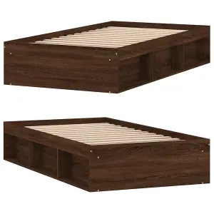 Berkfield Bed Frame without Mattress Brown Oak 90x190 cm Single