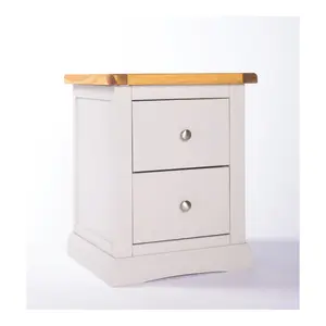 Loreo 2 Drawer Bedside Table Chrome Knob