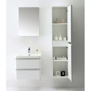 Bridge 600mm Single Bathroom Vanity with Semi-Recessed Basin Gloss White