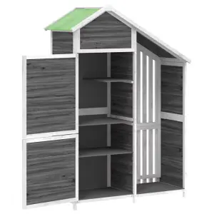 Berkfield Garden Tool Shed Grey 120x53.5x170 cm Solid Wood Pine