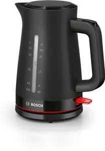 Bosch Mymoment Infuse TWK3M123GB Electric Kettle With 1.7 L Capacity And Fast Boil, Dual Sided Water Gauge, Limescale Filter, Cord Storage In Black