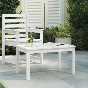 Berkfield Garden Table White 82.5x50.5x45 cm Solid Wood Pine