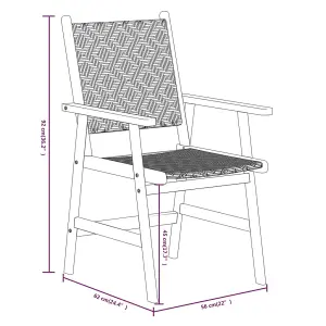 3 Piece Garden Dining Set Solid Acacia Wood