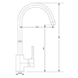 Cookology FLORENCE Mixer Tap for Kitchen with Single Side Lever - Stainless Steel