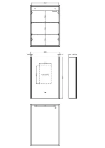 Rectangular 1 Door Touch Sensor Mirror Cabinet with 2 Shelves, Demister & Shaver Socket, 500mm - White/Chrome