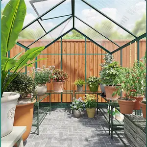 Rosette Hobby Aluminium Polycarbonate Greenhouse - 6x8