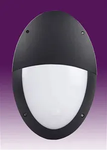 KSR Lighting - Latina II 12W LED Oval Bulkhead - Black - Eyelid