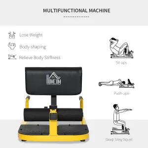 HOMCOM 3 IN 1 Squat Machine Sit Up Push Up Gym Work Out Leg Exercise Adjustable