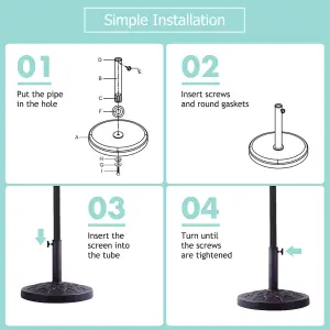 Costway Resin Patio Umbrella Stand Outdoor Umbrella Base Umbrella Holder