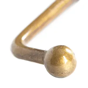 Hammer & Tongs - Flat Top Screw Hook - W20mm x H60mm - Brass