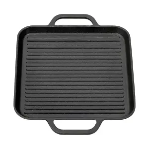 Rectangular Cast Iron Griddle Pan Grill Pan Steak Pan 35cm x 28cm