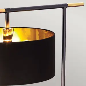 Luminosa Balance Floor Lamp with Shade, Black, Polished Brass