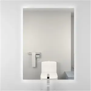 Bathroom Wall Mirror - Rectangular 700 x 500mm - LED Light Wall Mirror - Demister Pad