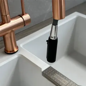 Liquida W19CP Single Lever Pull Out Head Copper Kitchen Mixer Tap