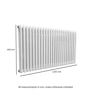 Nes Home 1145 X 600 mm White Double Traditional Radiator