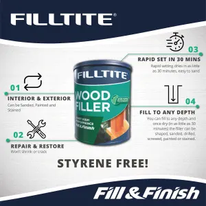 Filltite High Performance 2Pt Wood Filler 1Kg - Natural