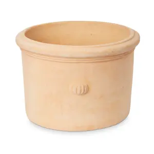 Verve Matt White washed White washed Terracotta Plant pot (Dia) 40cm, (H)27cm, 28L