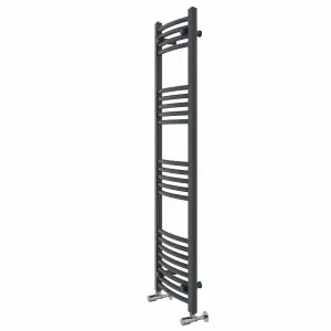 Rinse Modern Bathroom Heated Towel Rail Ladder Radiator 1400x400mm Curved for Bathroom Kitchen Anthracite