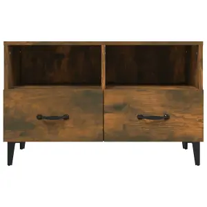 vidaXL TV Cabinet Smoked Oak 80x36x50 cm Engineered Wood