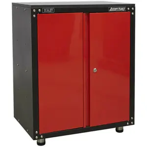 Versatile Modular 2 Door Cabinet with Worktop - Secure Locking Storage Solution