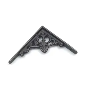 Oakcrafts - Pair of Antique Cast Iron Scroll Leaf Shelf Brackets - 115mm x 130mm