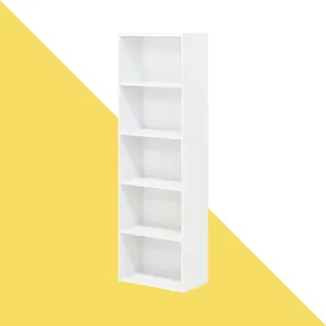 Aliesha Open Shelf Bookcase White / 132.1cm H x 40.1cm W x 23.9cm D