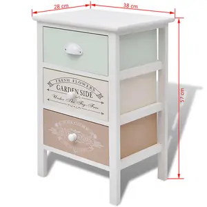 Berkfield French Storage Cabinet 3 Drawers Wood