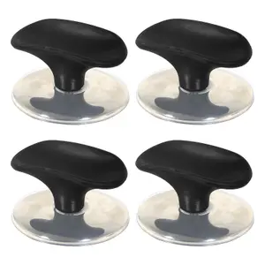 SPARES2GO Universal Pan Lid Handle 6cm Saucepan Slow Cooker Steamer Pot Knobs (Black / Chrome Silver, Pack of 4)